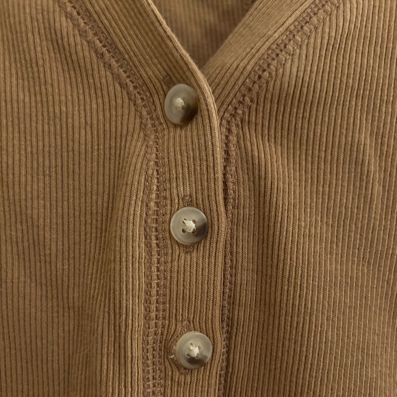 Camel Ribbed Button-Up Sweater Dress Old Navy Tall M - Picture 4 of 5